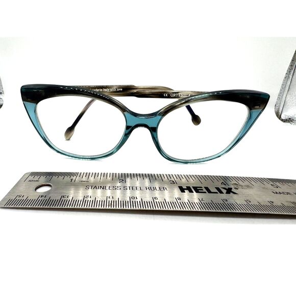 RES/REI Handmade in Italy Eyeglass Frame Large Modest Cat Eye Shape w/ C… main image 6